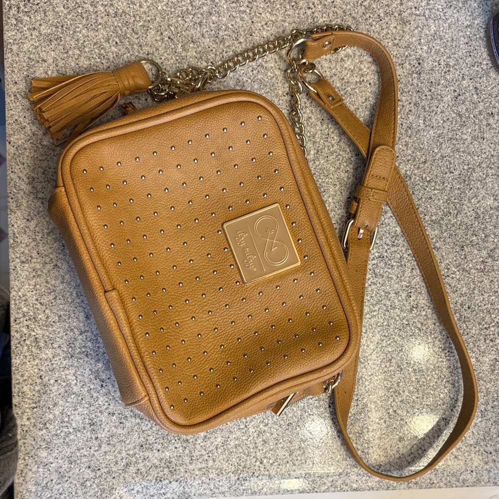 Itzy Ritzy Tan Crossbody Bag with Tassel